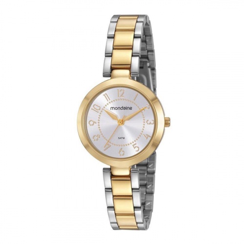 Relogio Mondaine Feminino 32106LPMVBE2 Prata e Dourado