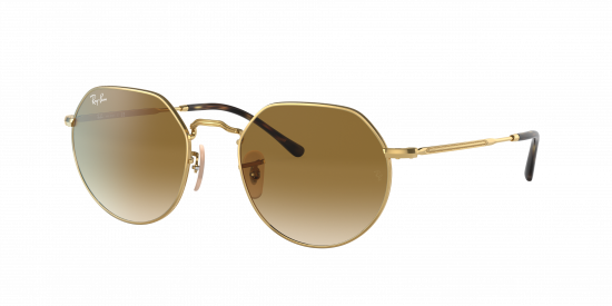 culos de Sol Ray Ban Jack RB3565L 001/51 53mm Dourado/Marrom Degrad