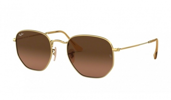 culos De Sol Ray Ban Hexagonal Mod Rb3548-nl 912443 Dourado/ Marrom