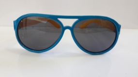 CULOS DE SOL INFANTIL FLEXIVEL  SWELL SW 806 50 AVIADOR ACETATO AZUL/AMARELO POLARIZADO