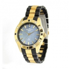 Relgio Backer Feminino Preto Com Dourado Cristais 3972134f